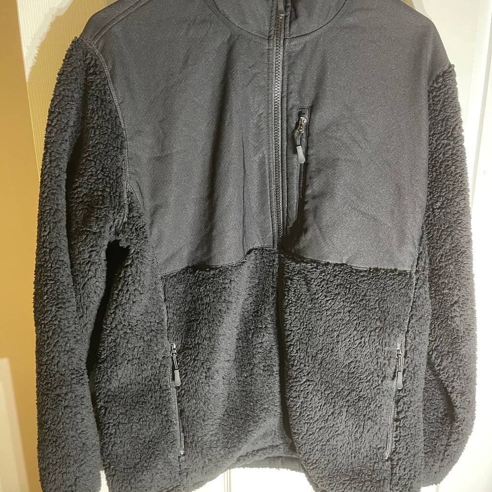 32 Degrees Heat Men’s Fleece Zip up Jacket Black Medium winter wear warm
